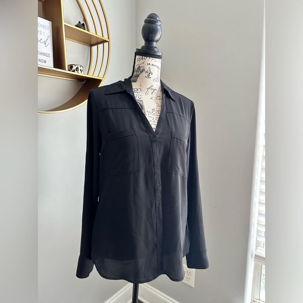 Black double pocket portofino shirt